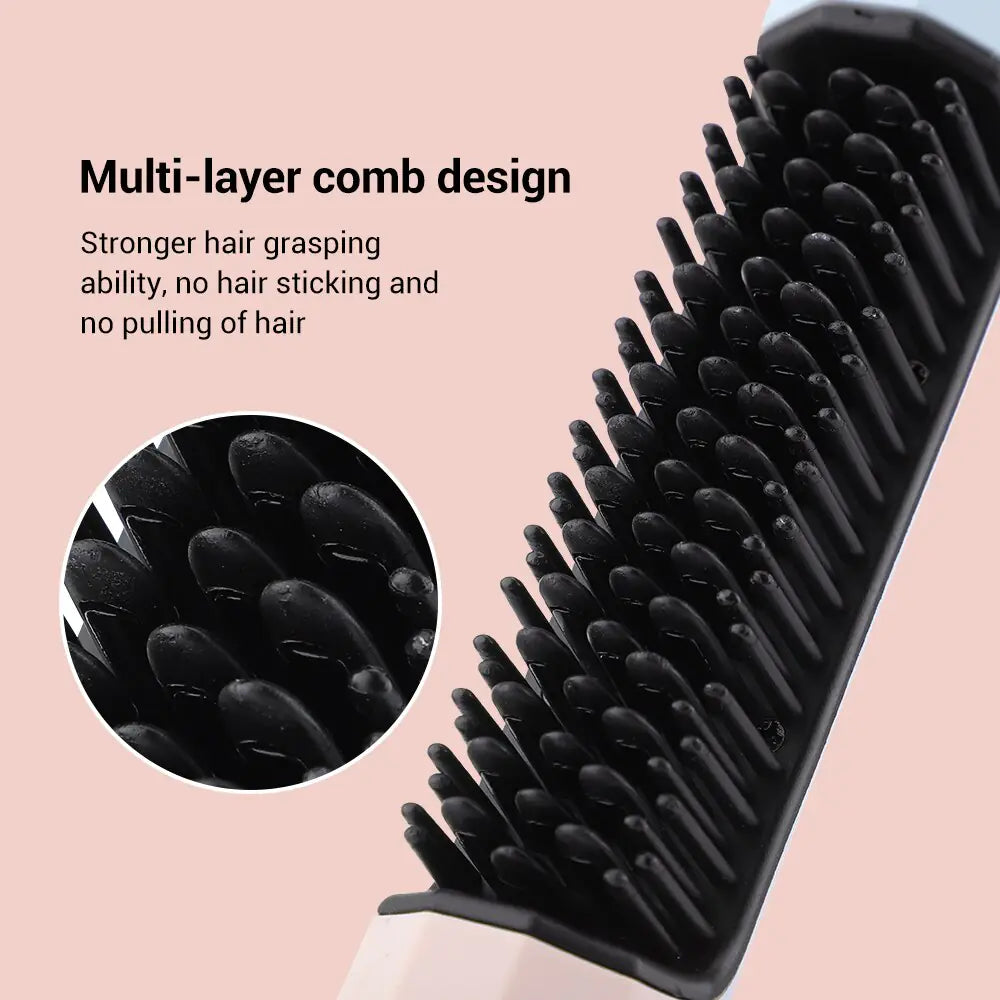 Portable Wireless 2-in-1 Straightening/Curling Comb