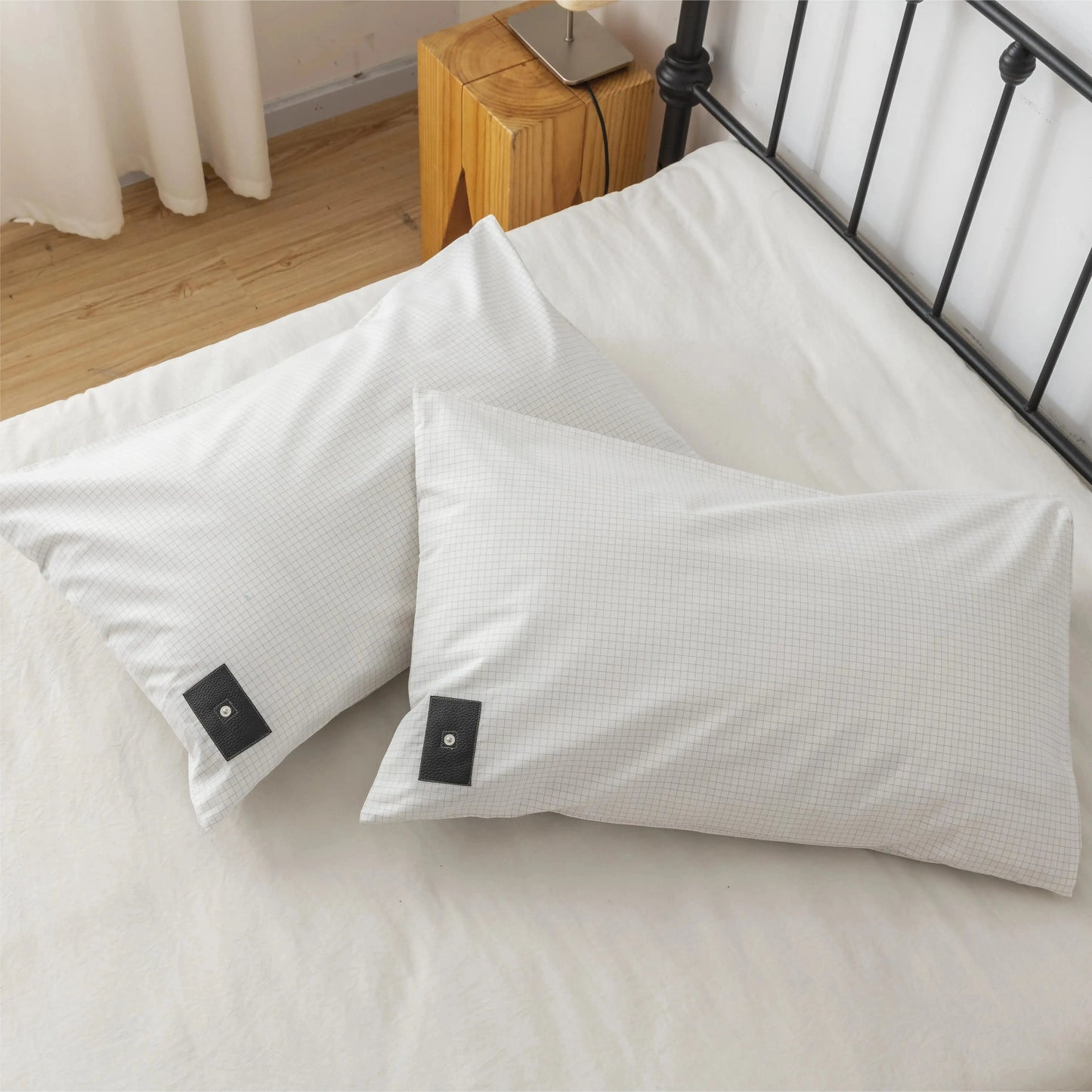 Grounding Pillowcase Grey/White 2pc