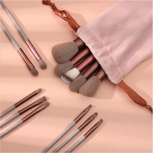 13-Piece Soft Fluffy Makeup Brush Set + Velvet Bag